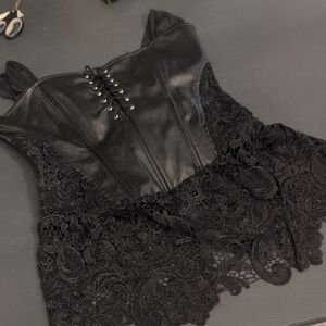 Black Lace Corset Top